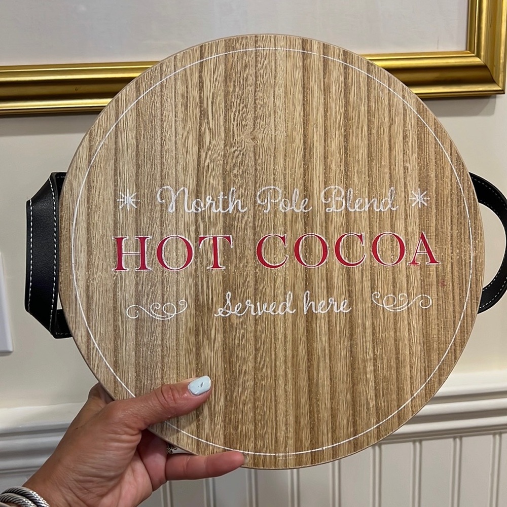 Target Bullseye Cocoa  Wood Tray Decor 🎄🎅🏻